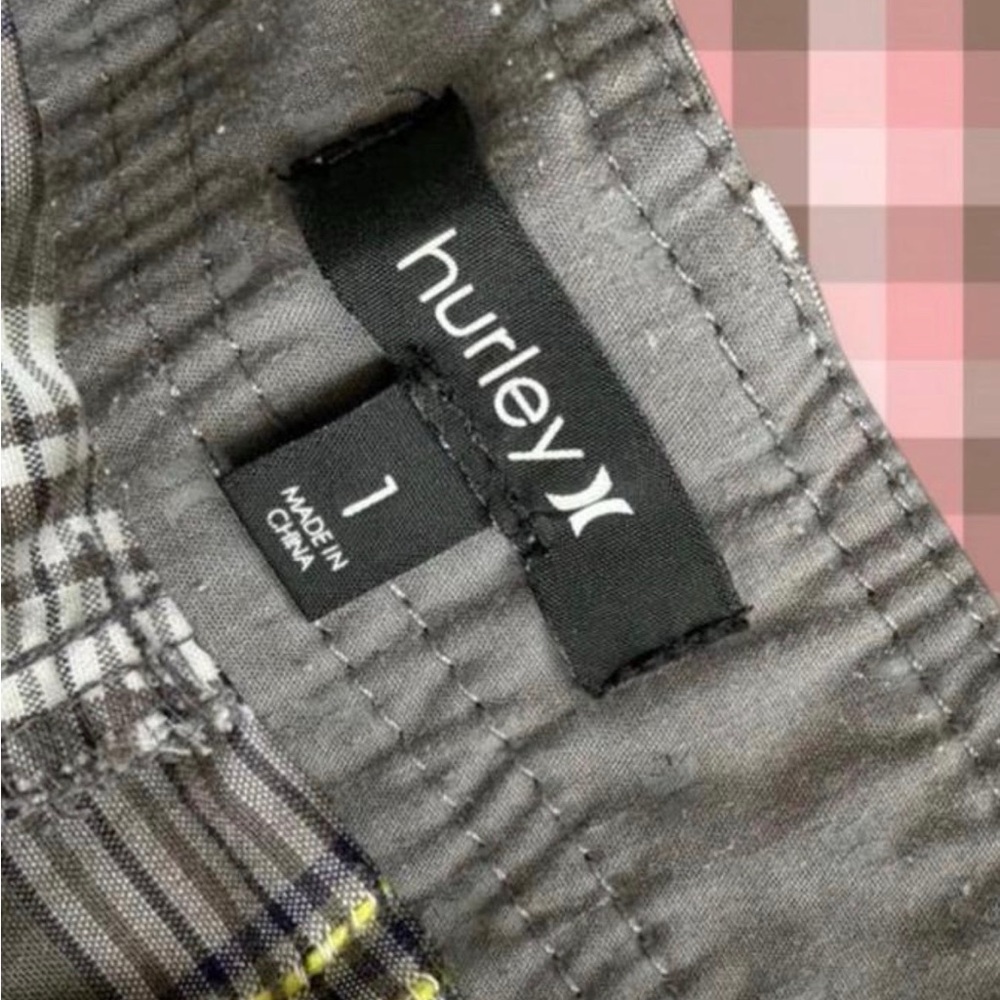 hurley grey plaid mini shorts - Picture 2 of 3